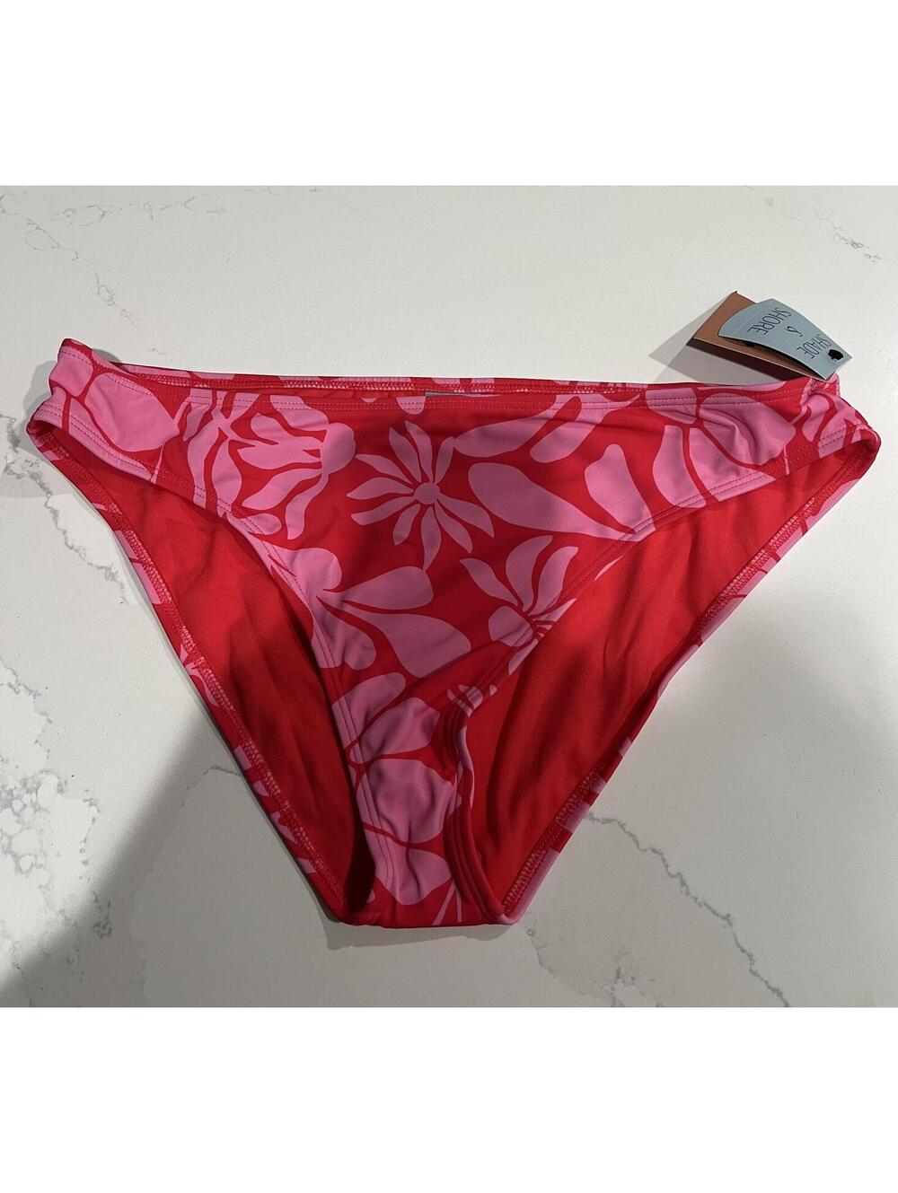Women's Floral Print Low-Rise Cheeky Bikini Bottom - Shade & Shore™ Small
